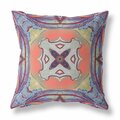 Homeroots 28 in. Geo Tribal Indoor & Outdoor Throw Pillow Purple & Orange 411753